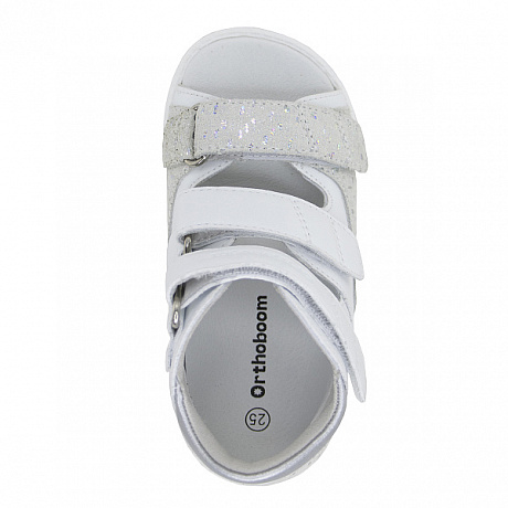 Сандали ортопедические Ортобум для девочек 25057-13 хрустально-белые. Изображение 5 из 6